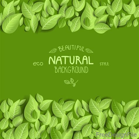 Natural Backdrop With Leaves Vector Free Download