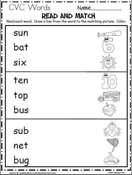 Easily create 40+ worksheet activities to improve and reinforce english language skills. Free CVC Words Worksheet for Kindergarten - Made By Teachers