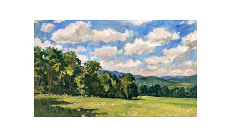 Original Berkshires Landscape Painting Rolling Hillssummer Etsy