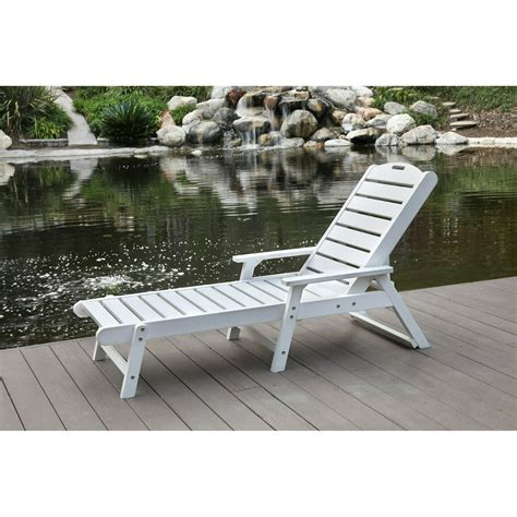 Outdoor Chaise Lounge Recycled Plastic White