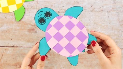 Paper Crafts For Kids Paper Weaving Turtle Craft For Kids Youtube