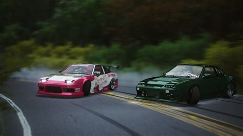 DOUSOJIN TOUGE DRIFT ON TWO NISSAN S ASSETTO CORSA ПАРНЫЙ ДРИФТ