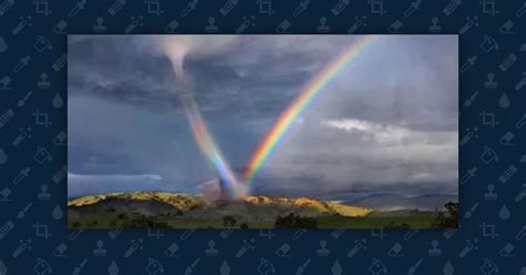 A tornado is a violently rotating column of air that is in contact with both the surface of the earth and a cumulonimbus cloud or, in rare cases, the base of a cumulus cloud. Is This a Tornado Sucking Up a Rainbow? | Snopes.com