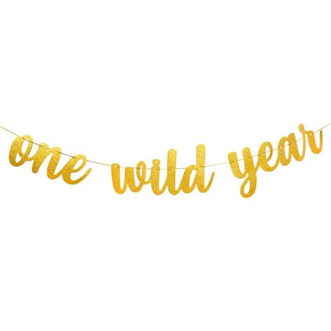 Buy Party101 Gold Glitter One Wild Year Banner Wild One Birthday