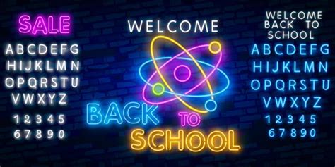 Premium Vector Back To School With Neon Signs