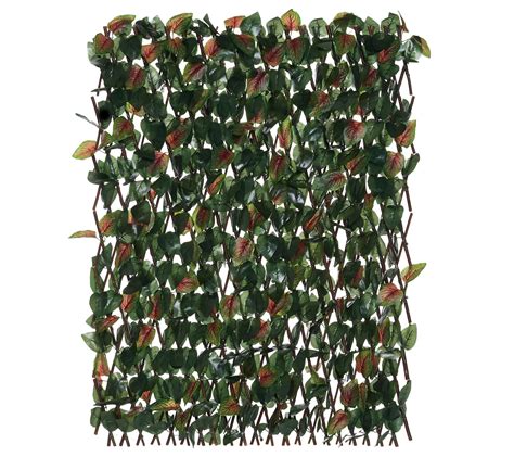 Compass Home Expandable Faux Ivy Privacy Fence With Colored Leaves