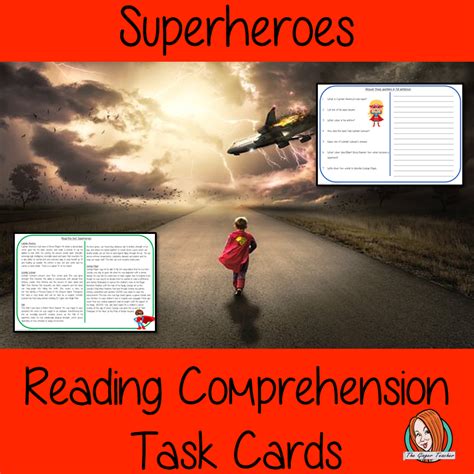 Superheroes Reading Comprehension Cards The Ginger Teacher