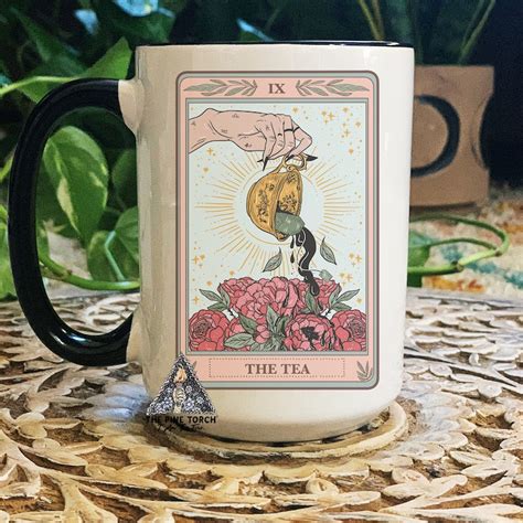The Tea Tarot Card Mug Spill The Tea Mug Occult Tarot Card Etsy