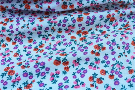 Vintage Cotton Flannel Fabric Prairie Girl Granny Country Chic Floral