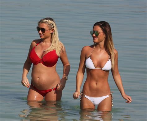 Sam And Billie Faiers In Bikinis At A Beach In Uae Hawtcelebs