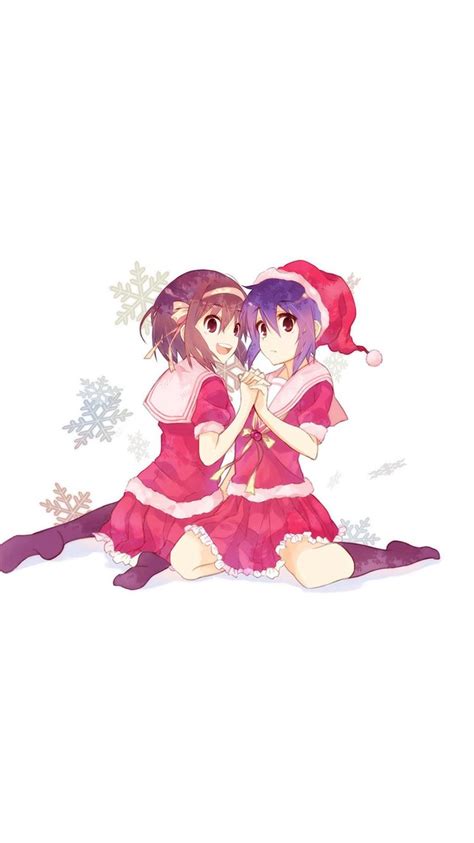 Cute Anime Chirstmas Art Illust Girls Iphone 8 Wallpapers Free Download