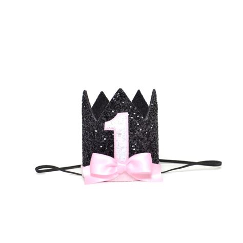First Birthday Outfit Girl Black Birthday Party Crown First Etsy