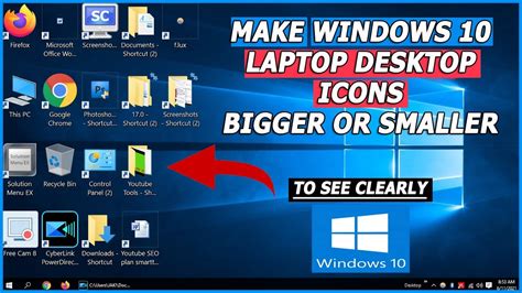 How To Make Windows 10 Laptop Desktop Icons Bigger Or Smaller Youtube