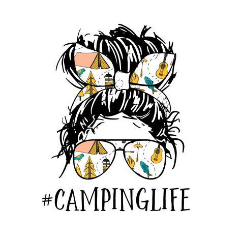 Camper Life Svg Mom Life Svg Camplife Svg Messy Bun Skull Inspire Uplift