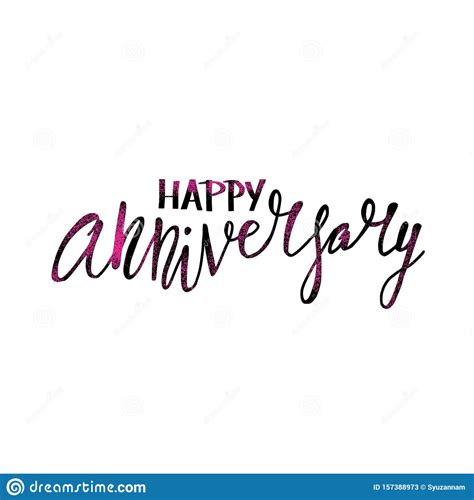 Happy Anniversary Text Vector Word With Decor Stock Vector Throughout