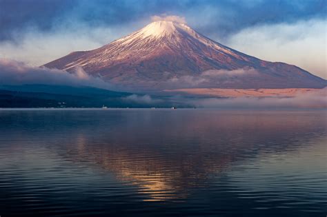 Wallpaper Volcano Fuji Japan Mountains Fog 4k Nature
