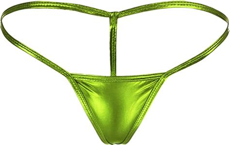 Iwemek Women S Shiny G String Thong Low Rise Micro String Shorts Bikini