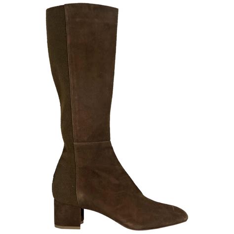 Brown Aquatalia Suede Knee High Boots At 1stdibs