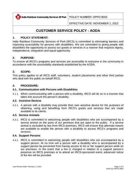 Customer Service Policy 22 Examples Format Pdf Examples