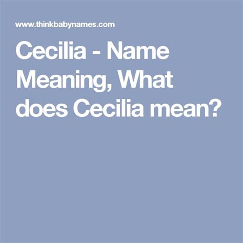 Cecilia Name Meaning What Does Cecilia Mean Names With Meaning