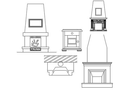 2d Designs Of Fireplace In Autocad Drawing Cad File Dwg File Cadbull