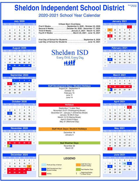 Overview Sheldon Isd School Year Calendars Sheldon Isd