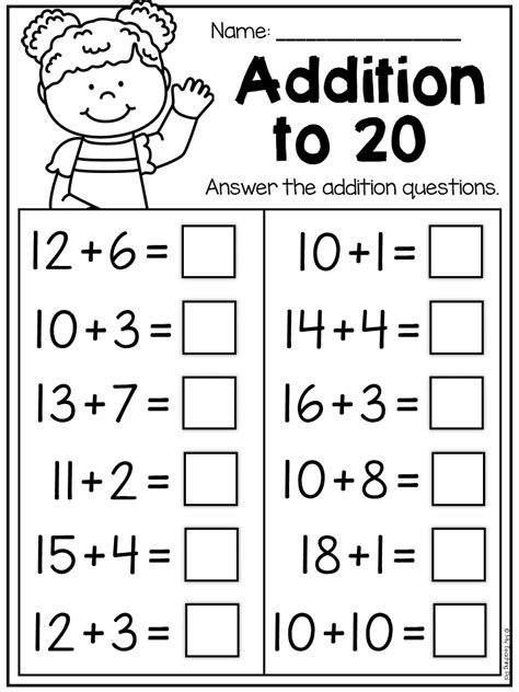 Math Addition Problems For 1st Grade Julia Williams Free Math Worksheets