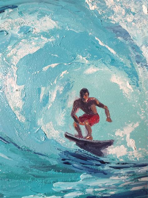 Surf Painting Seascape Original Art Oil Painting On Canvas Etsy