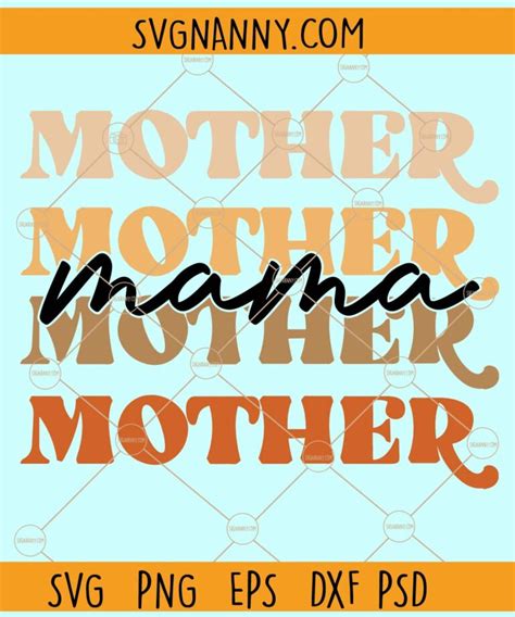 Retro Stacked Mother Svg Mothers Day Svg Mom Life Svg Mama Svg