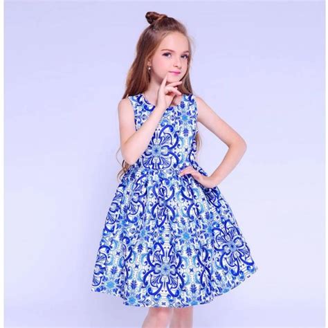 Kseniya Kids Summer Girls Butterfly Print Lace Dress Big Girl Clothes