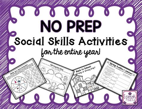 No Prep Social Skills Activities For The Entire Year