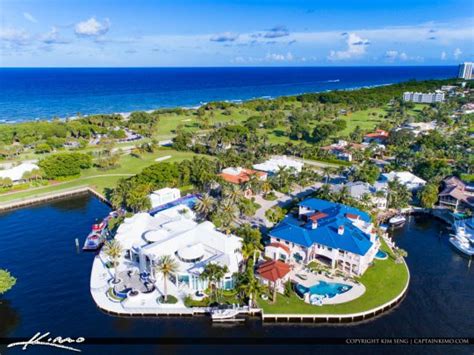 Boca Raton Florida Aerial From Park Lake And Inlet Royal Stock Photo