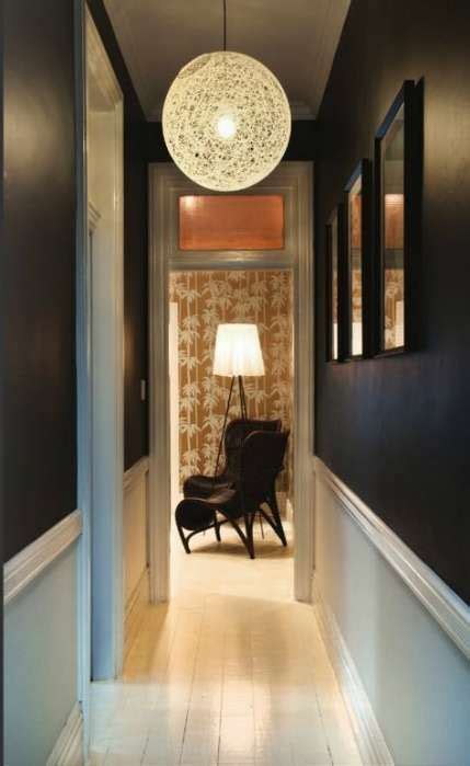 24 Trendy Ideas Narrow Hallway Lighting Colour Black Walls Hallway