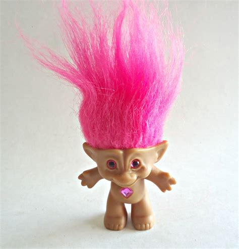 pink haired troll russ troll doll pink hair rare vintage 90 s troll doll vintage trolls