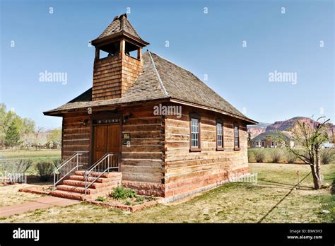 Historic Log Church In Torrey Utah Usa Stock Photo Alamy