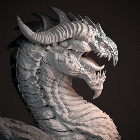 3d Print Model Screaming Dragon Head Cgtrader