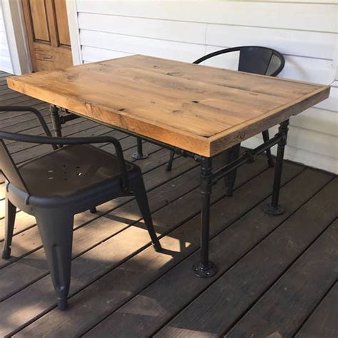 Handcrafted Industrial Childs Table With Optional Two Black Metal