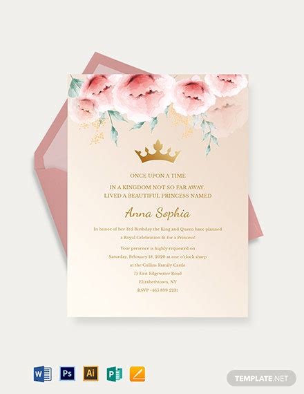 18 Beautiful Princess Invitations Psd Ai