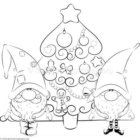 I designed this free download… free coloring merry christmas banner. Cartoon Christmas Tree with Santa Claus and Elf Coloring ...