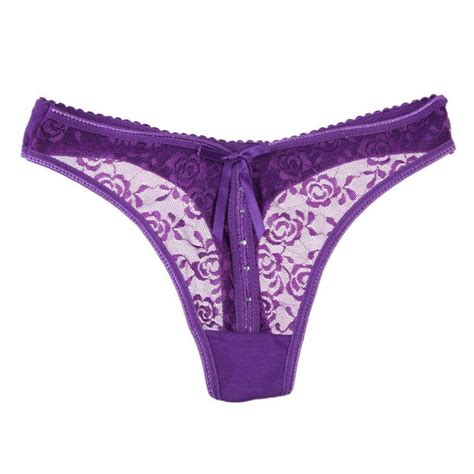 Mojoyce Mojoyce Purple Lace Hot Thongs G String V String Panties