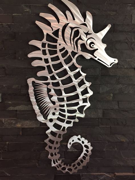 Seahorse Metal Wall Art Home Decor Garden Metal Fish Art Etsy