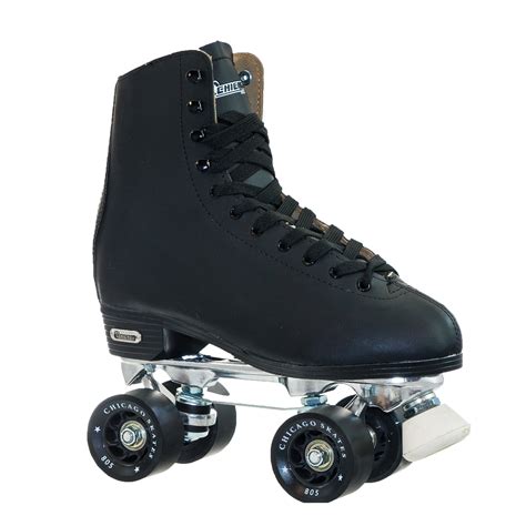 Buy Chicago Skates Mens Deluxe Quad Roller Skates Black Classic Rink Skate Sizes 5 13 Online At