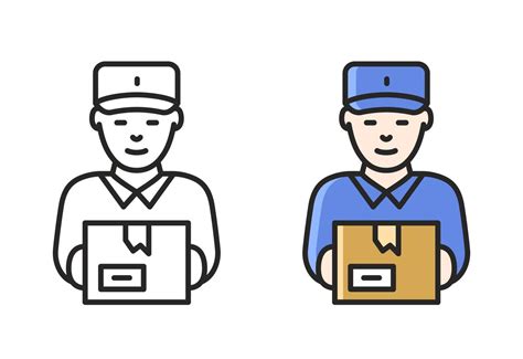 Courier Holds Parcel In His Hand Delivery Man With A Box 6743986