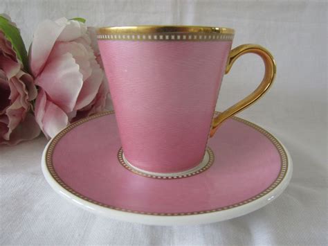 Pink And Kt Gold Demitasse Coffee Cup And Saucer The Royal Etsy