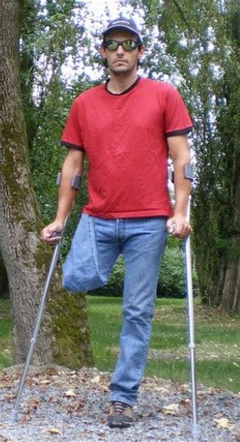 Disabled Men — Hes A Serious Crutcher Amputee Model Amputee Men