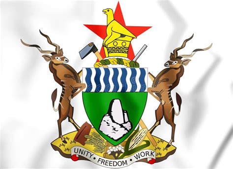 3d Zimbabwe Coat Of Arms Stock Illustration Illustration Of Flag
