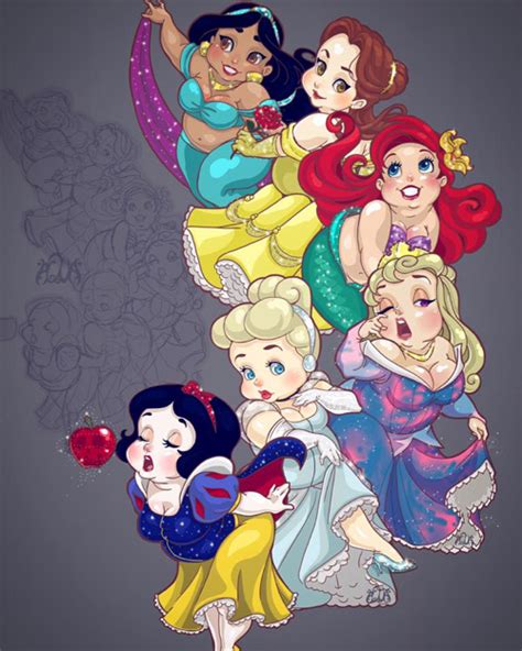 Cute Plus Size Disney Princesses Fan Art