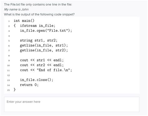 The File Txt File Only Contains One Line In The File Chegg Com