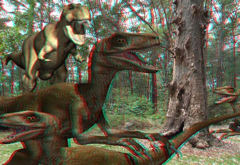 Dinosaur Chase 3d Anaglyph Composite Scene Of A Dinosaur F Flickr
