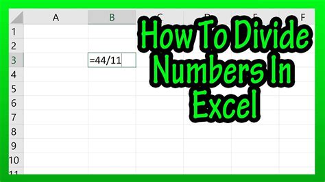 Excel Division How To Divide Values Or Numbers In An Excel